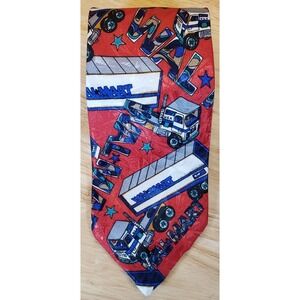 Company B Walmart Semi Truck Tie Mens Red Blue Novelty Graphic TR 7009 NWT USA